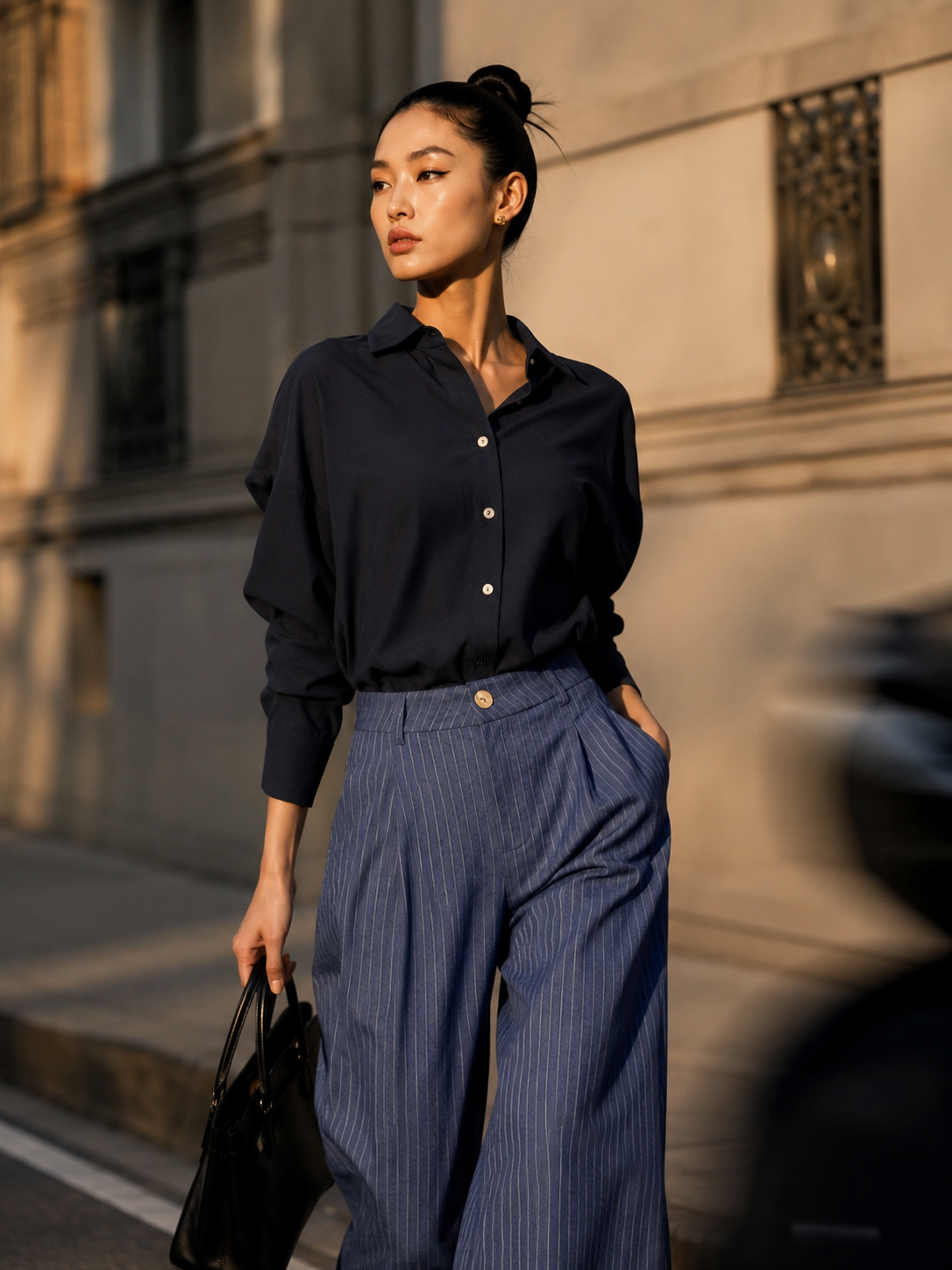 NAVY COLLAR SHIRT