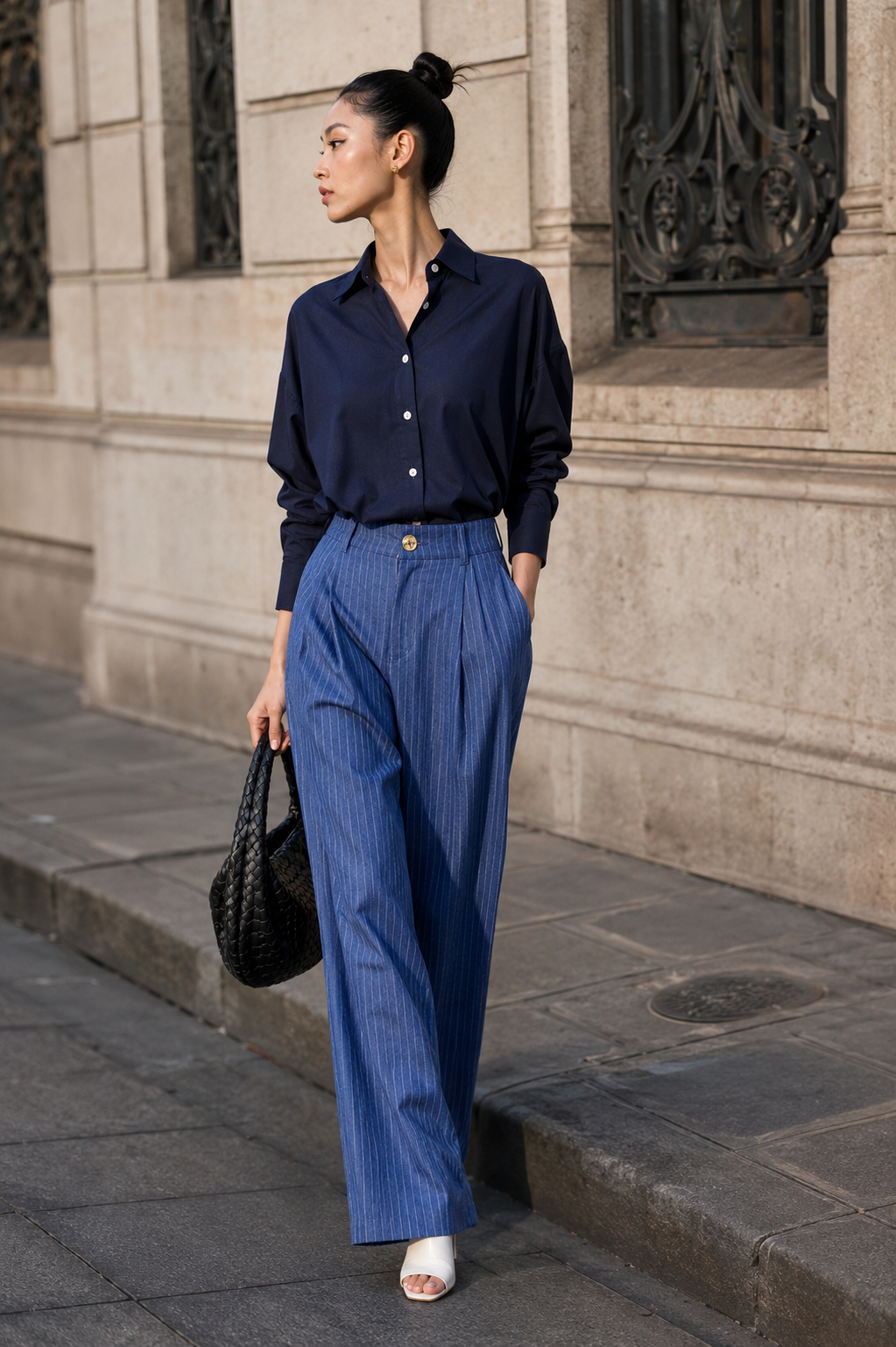 NAVY COLLAR SHIRT
