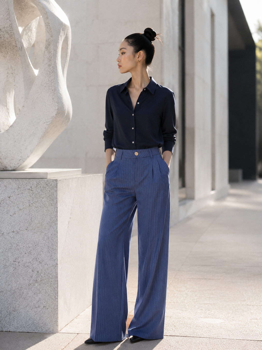NAVY COLLAR SHIRT