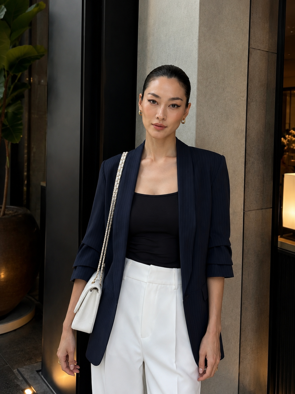 NAVY PINSTRIPE  BLAZER