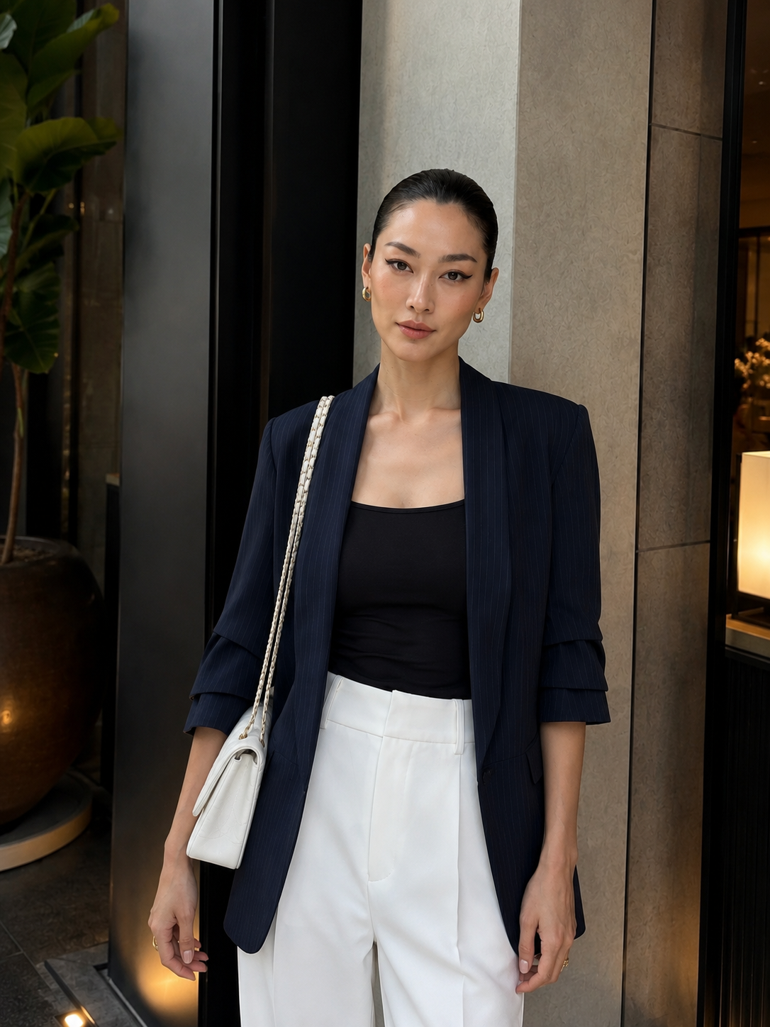 NAVY PINSTRIPE  BLAZER
