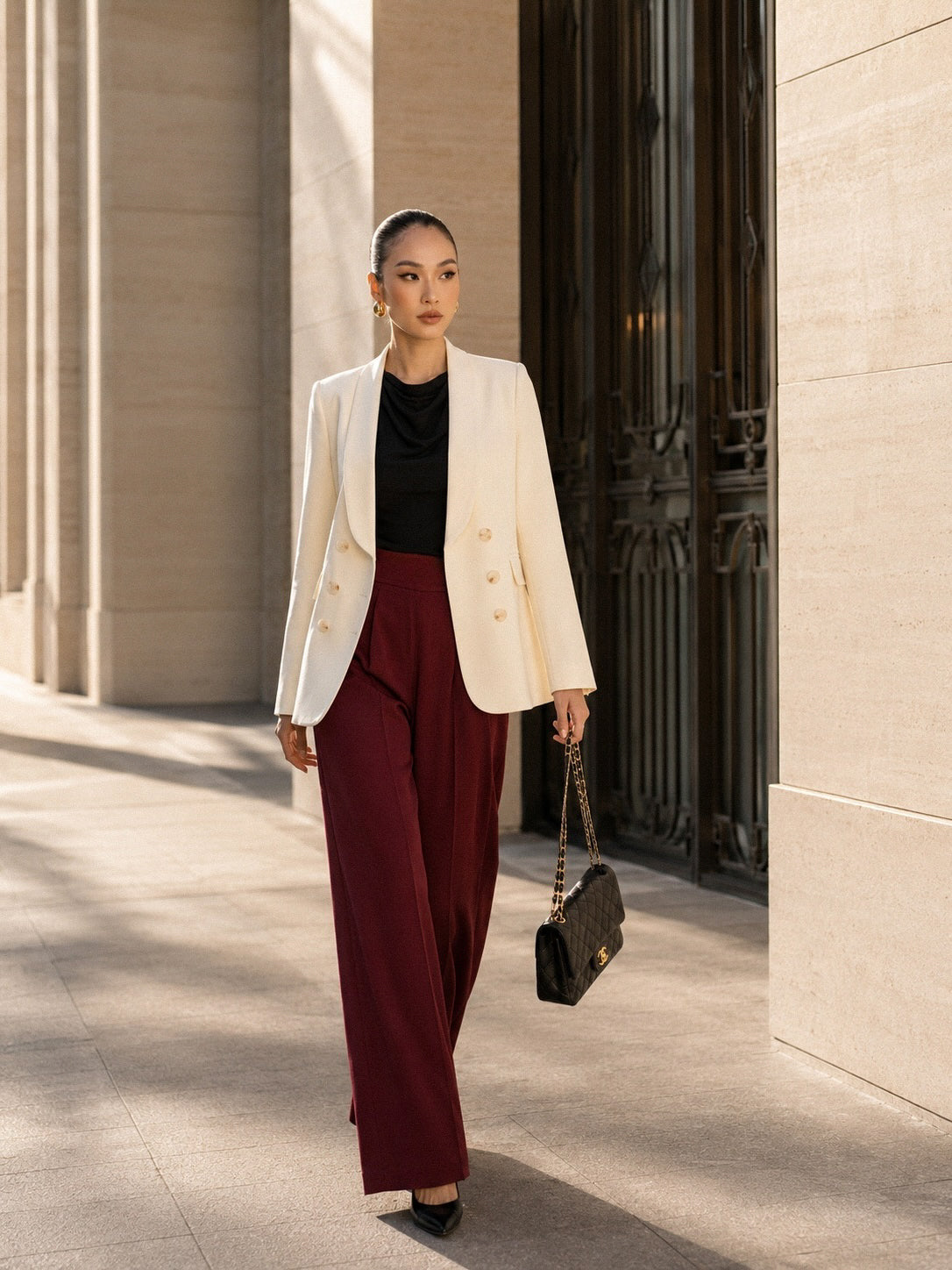 WIDE LEG PLEAT PANTS
