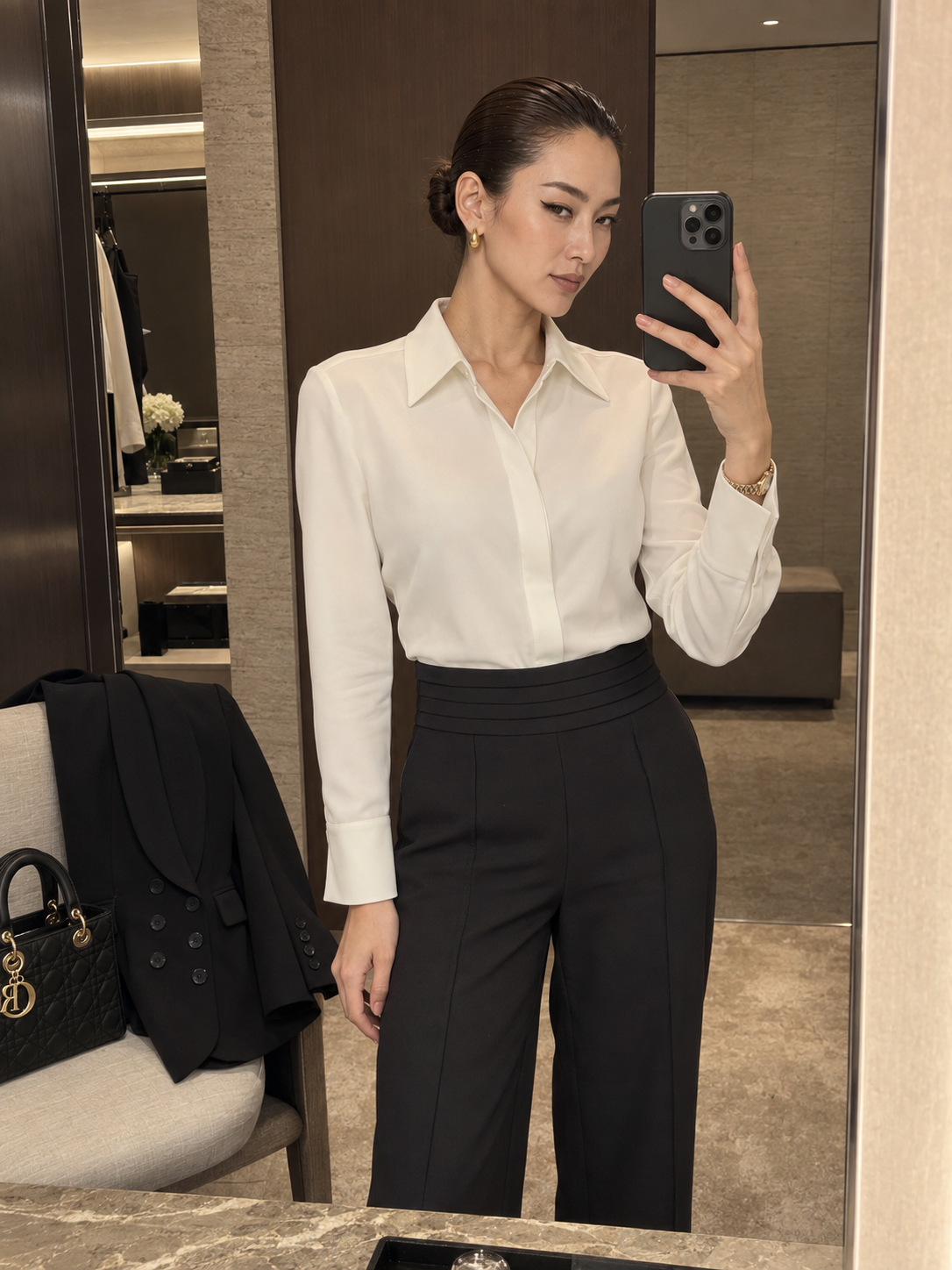 WAISTBAND PANTS BLACK