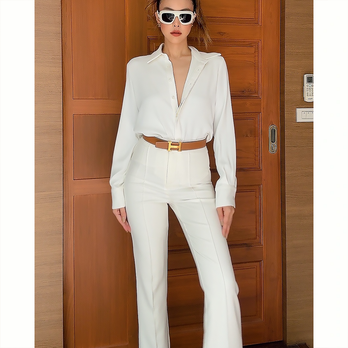 MMCHIC High Rise Pants (White) — image 2