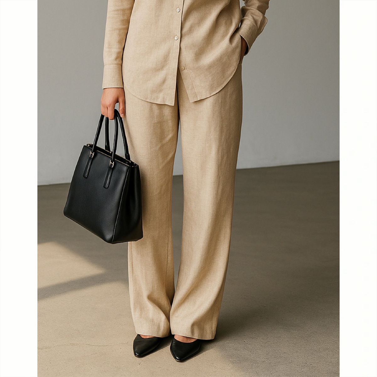 MMCHIC Linen Pants (Beige) — image 1