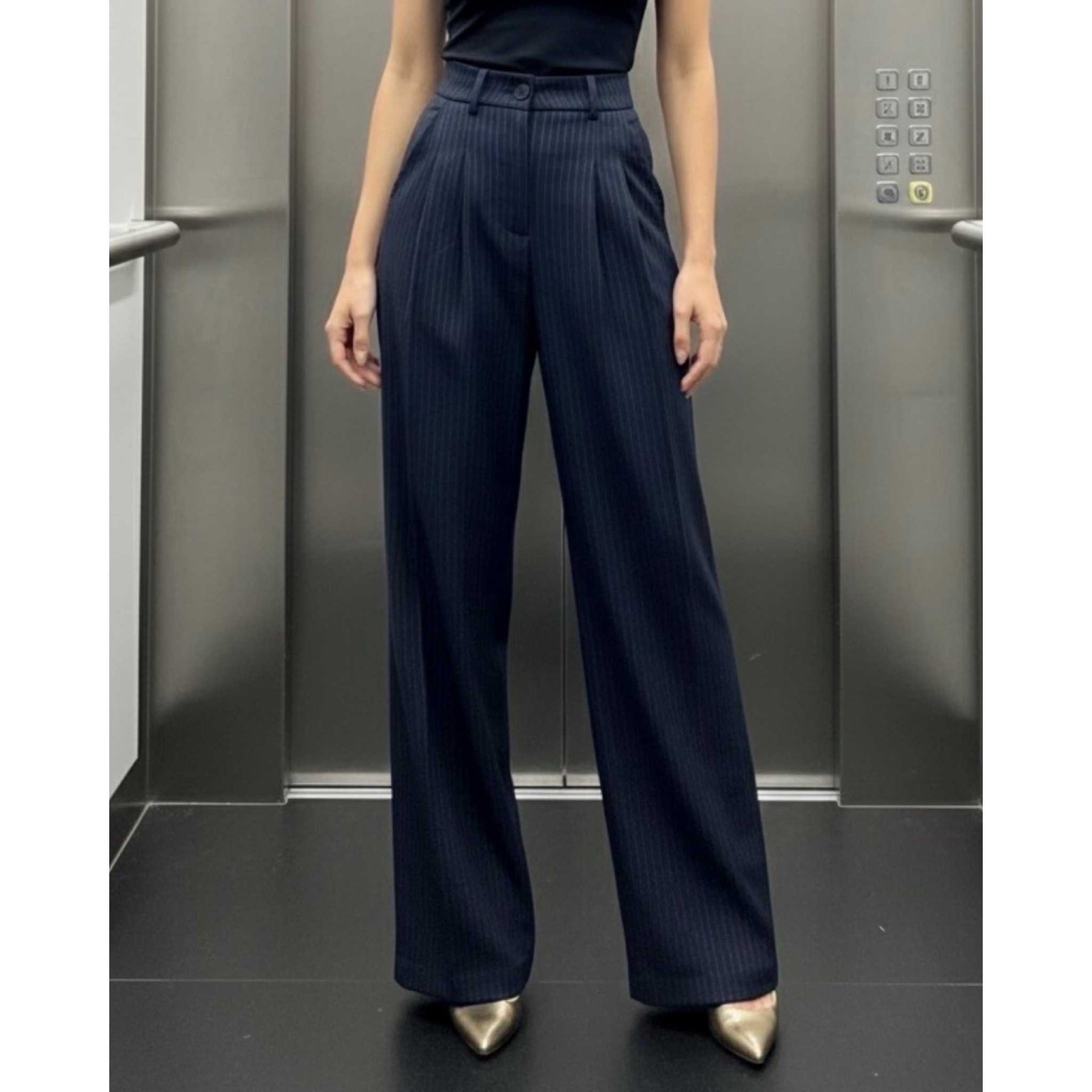 NAVY PINSTRIPE  PANTS — image 2