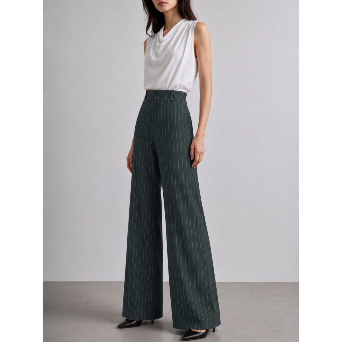 GREEN PINSTRIPED PANTS — image 2
