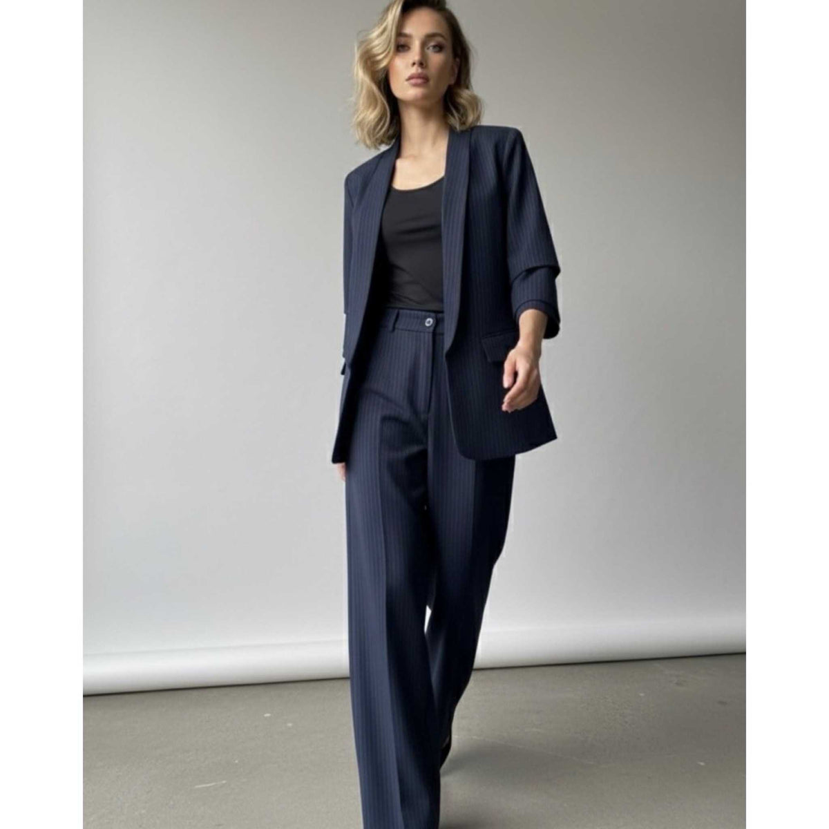 NAVY PINSTRIPE  BLAZER — image 2