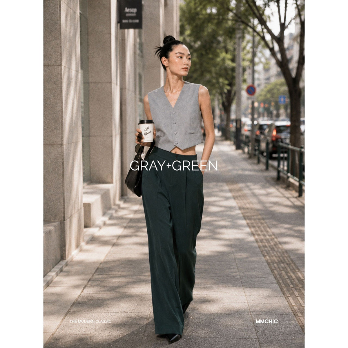 GREY TAILORED VEST — image 1