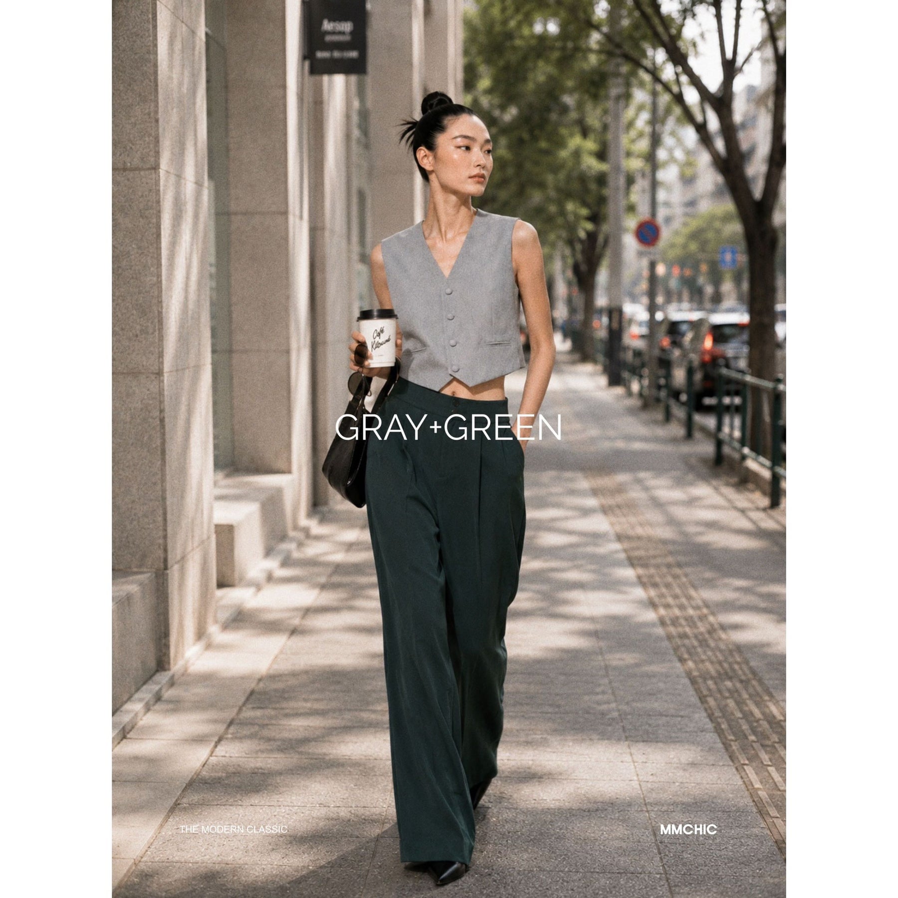 GREY TAILORED VEST — image 1
