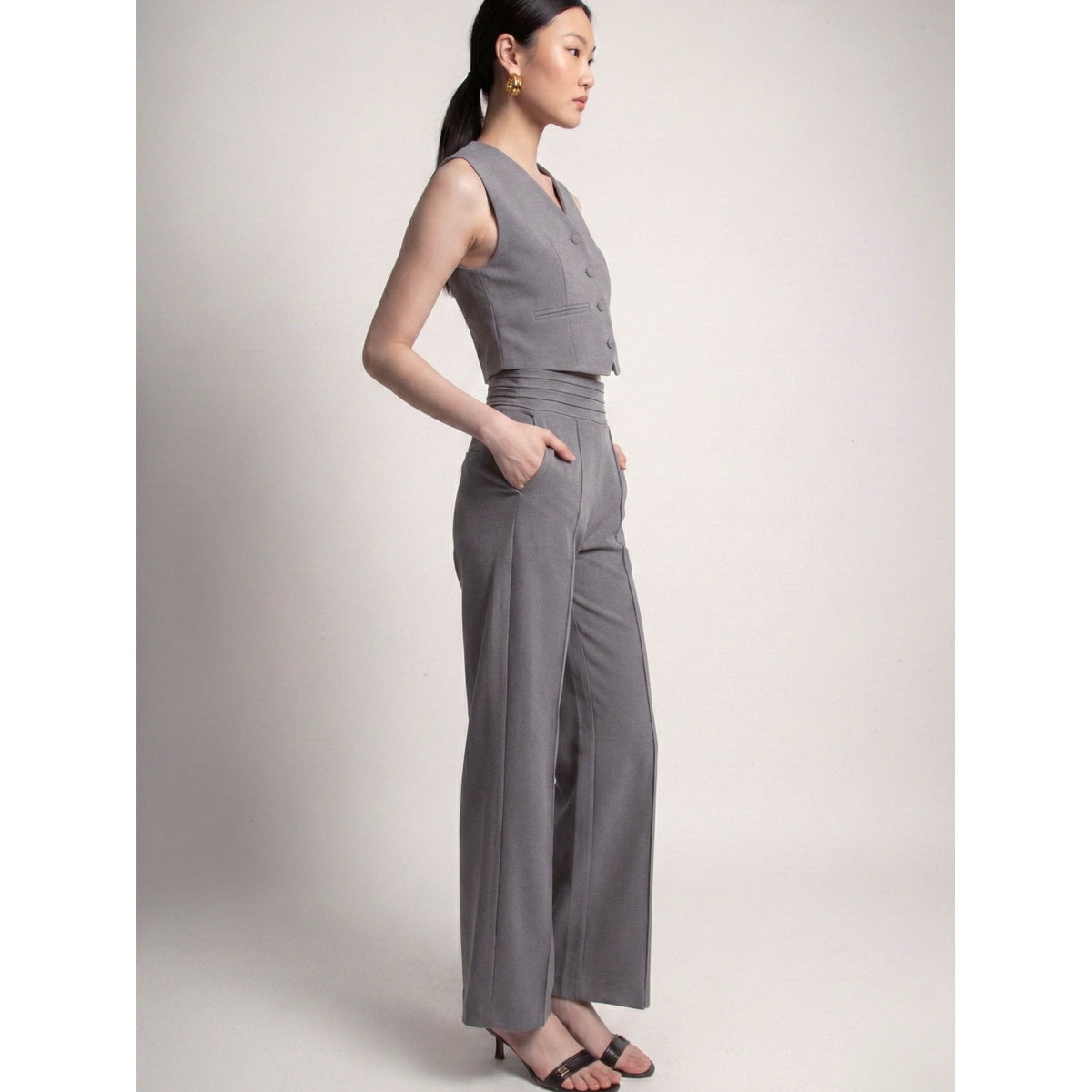GREY TAILORED VEST — image 2