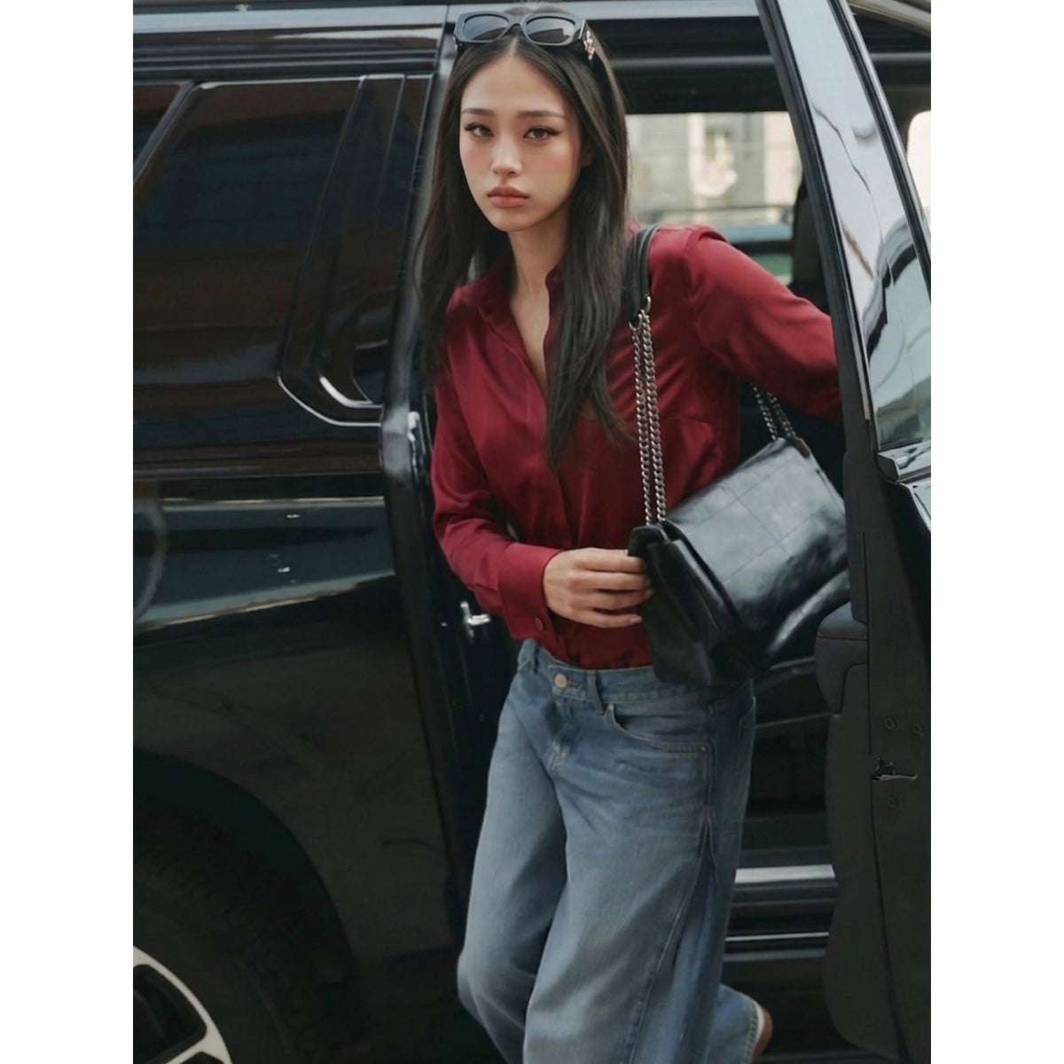 SATIN MANDARIN SHIRT — image 1
