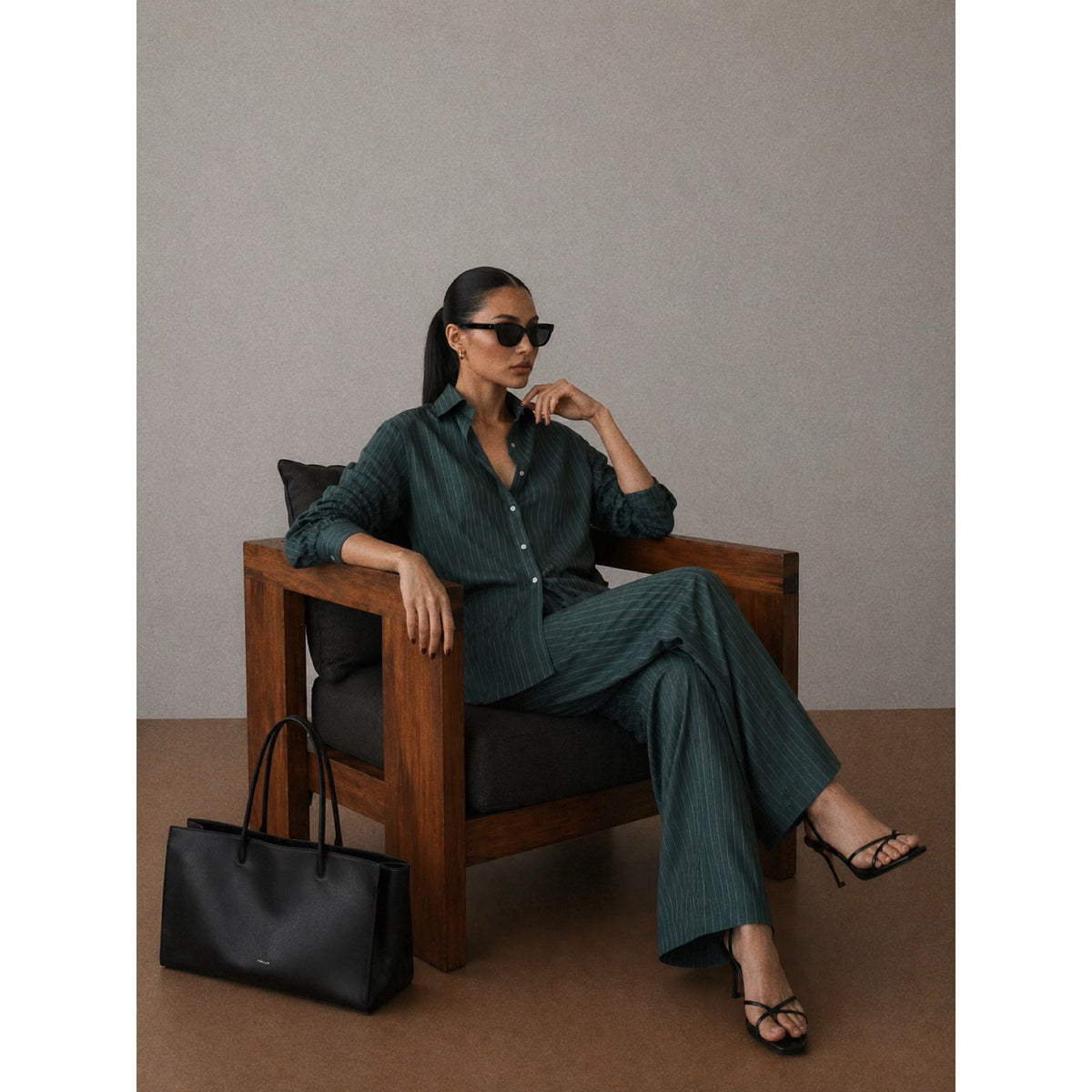 PINSTRIPE DOUBLE CUFFS SHIRT — image 1