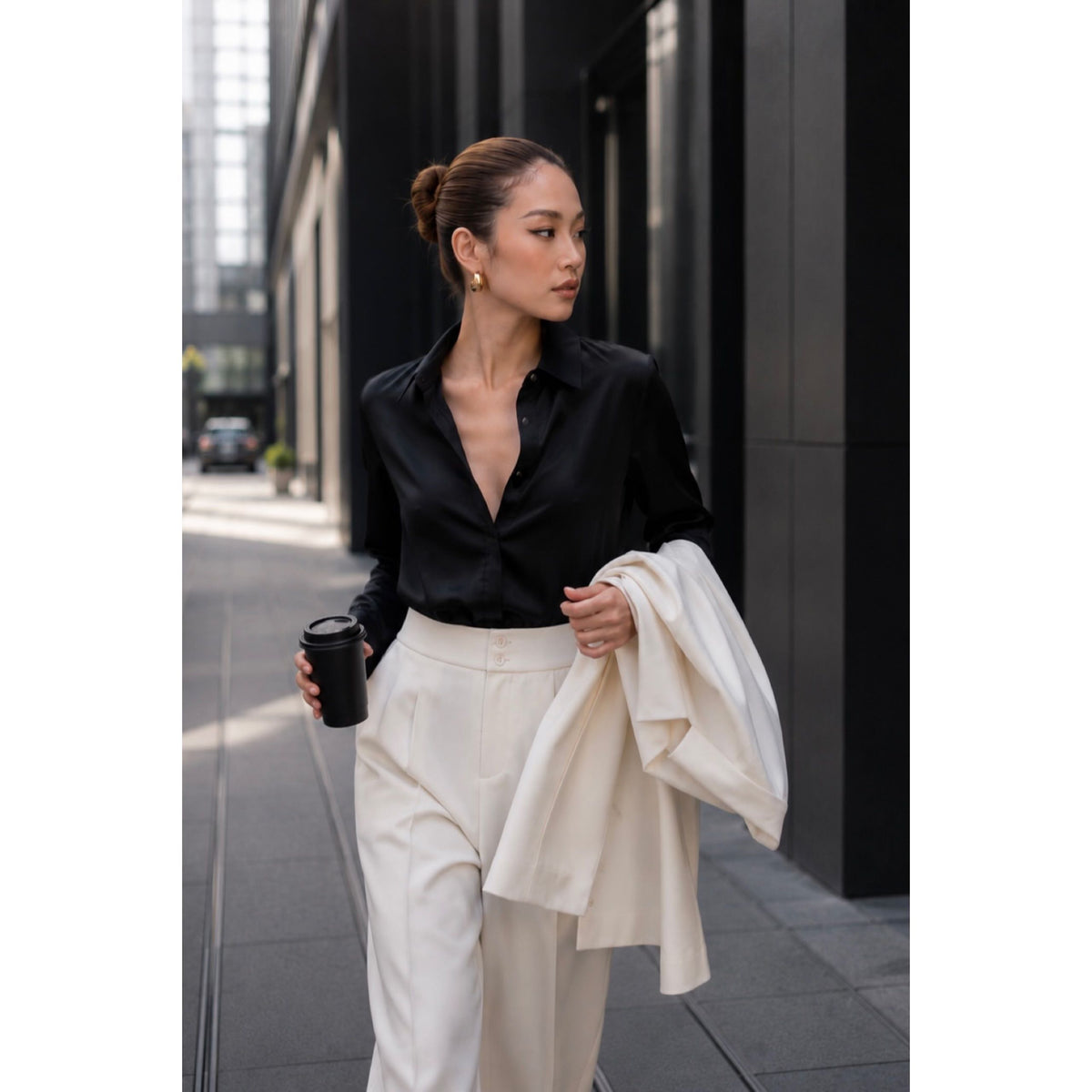 SEMI-GLOSS BLACK SHIRT — image 1
