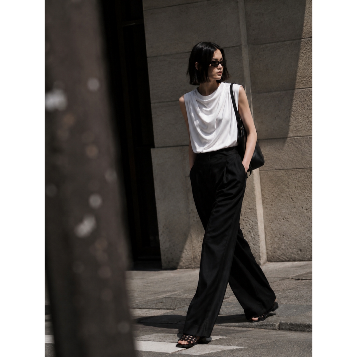 HIGH NECK DRAPE TOP — image 2