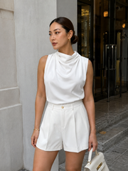 HIGH NECK DRAPE TOP