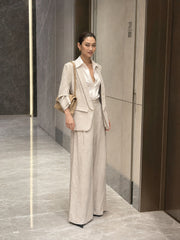 Beige Linen Trousers Pants