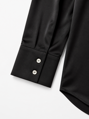 BLACK ELBOW-LENGTH SHIRT