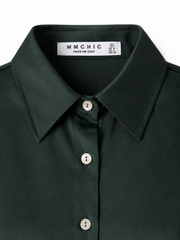 GREEN ELBOW-LENGTH SHIRT