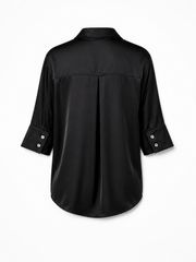 BLACK ELBOW-LENGTH SHIRT