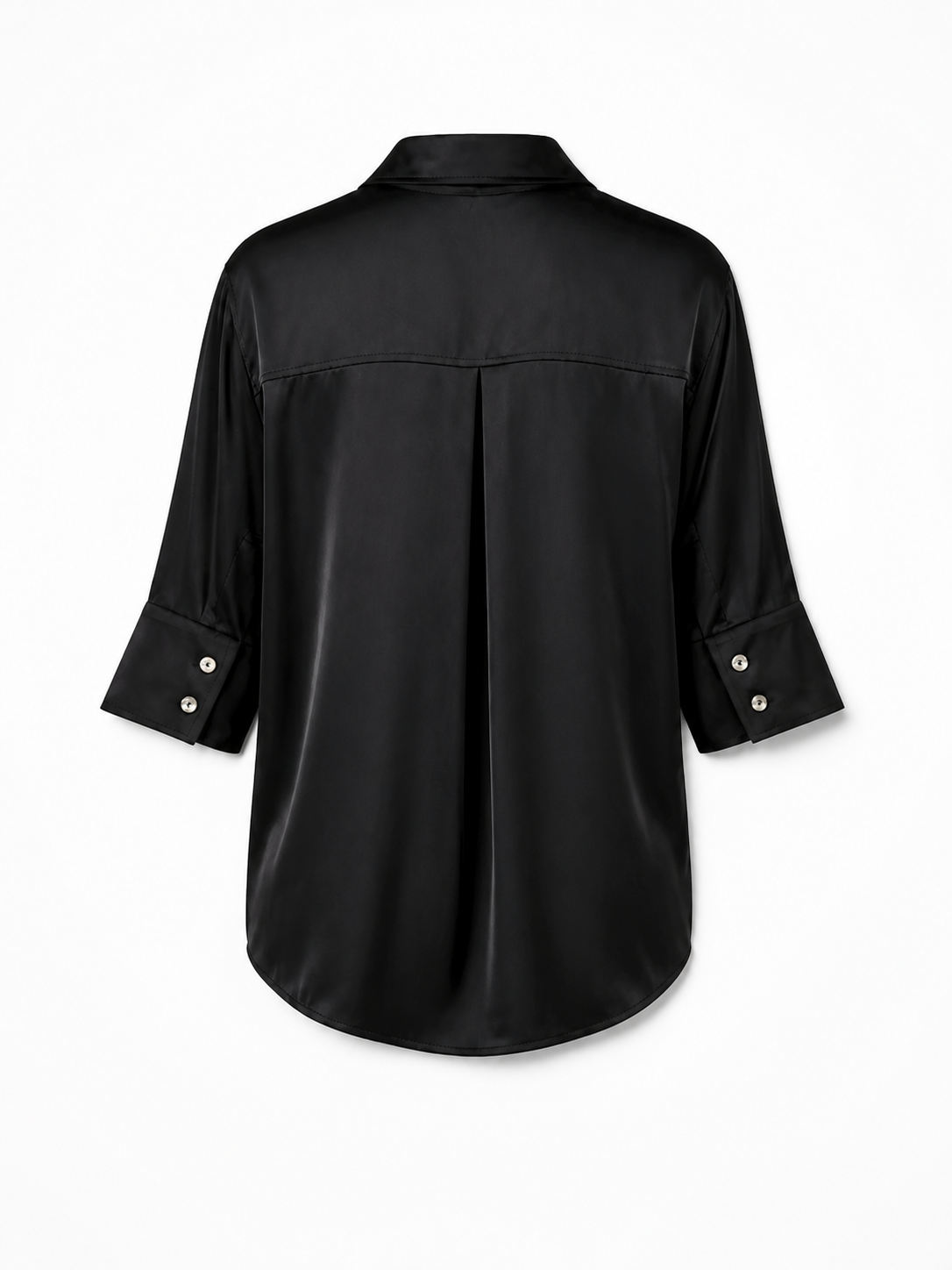 BLACK ELBOW-LENGTH SHIRT