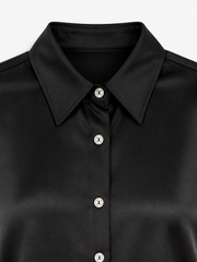 BLACK ELBOW-LENGTH SHIRT