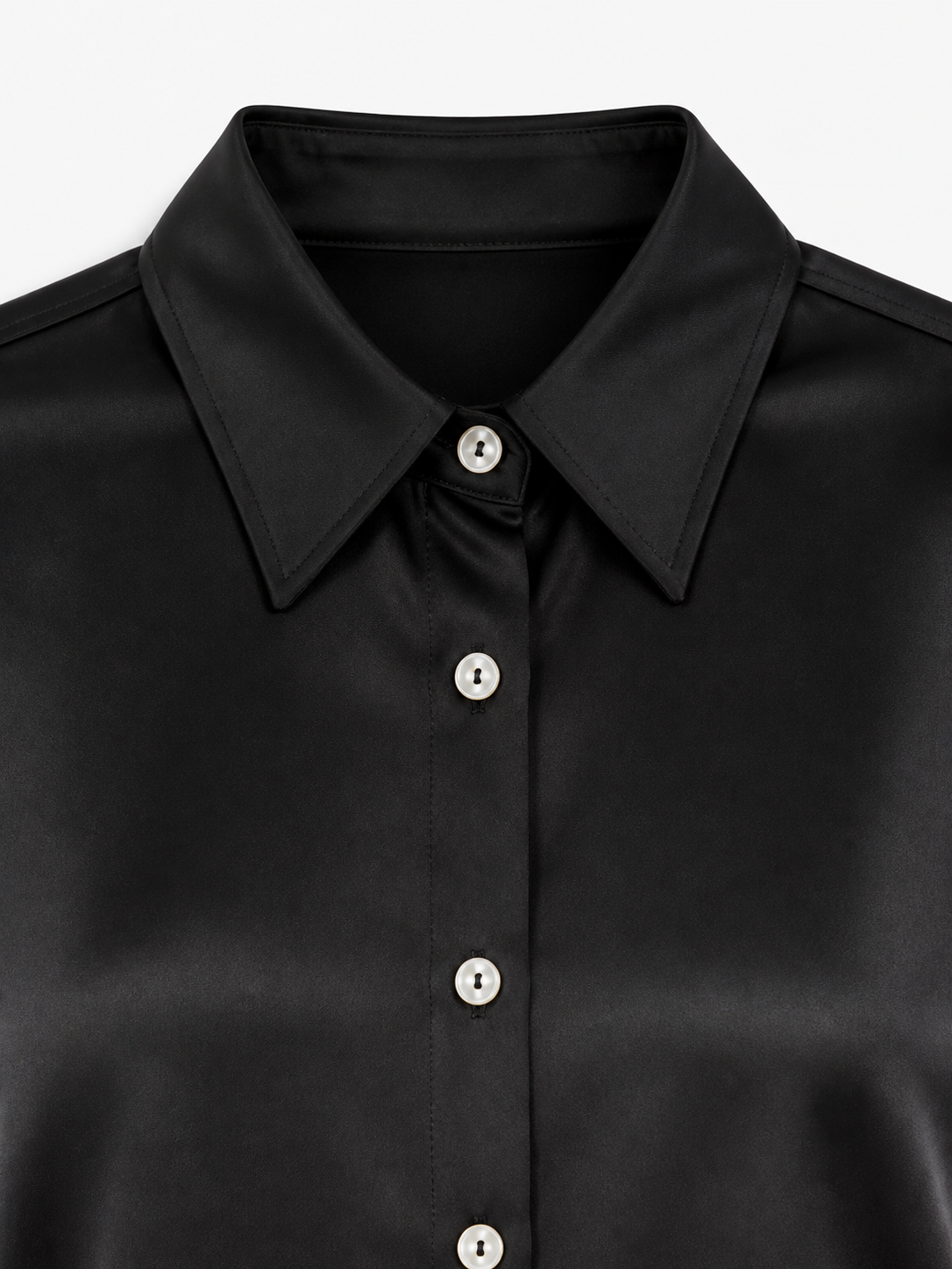 BLACK ELBOW-LENGTH SHIRT