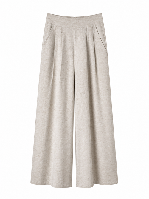 Beige Linen Trousers Pants