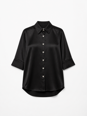 BLACK ELBOW-LENGTH SHIRT