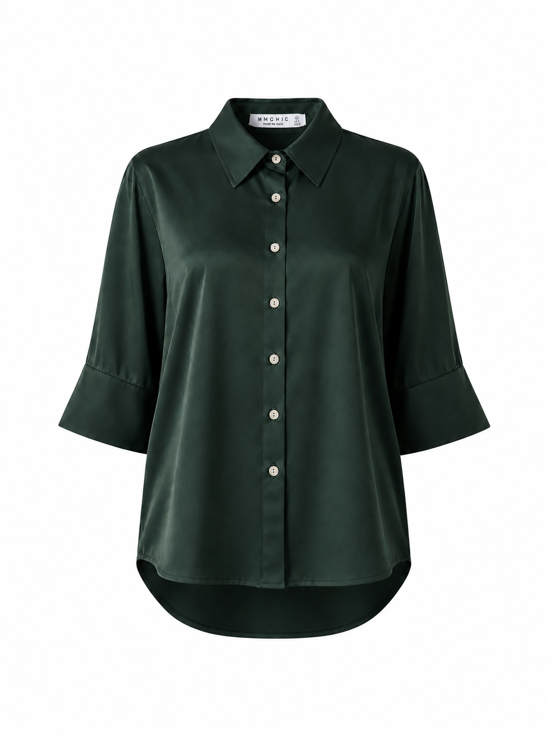 GREEN ELBOW-LENGTH SHIRT